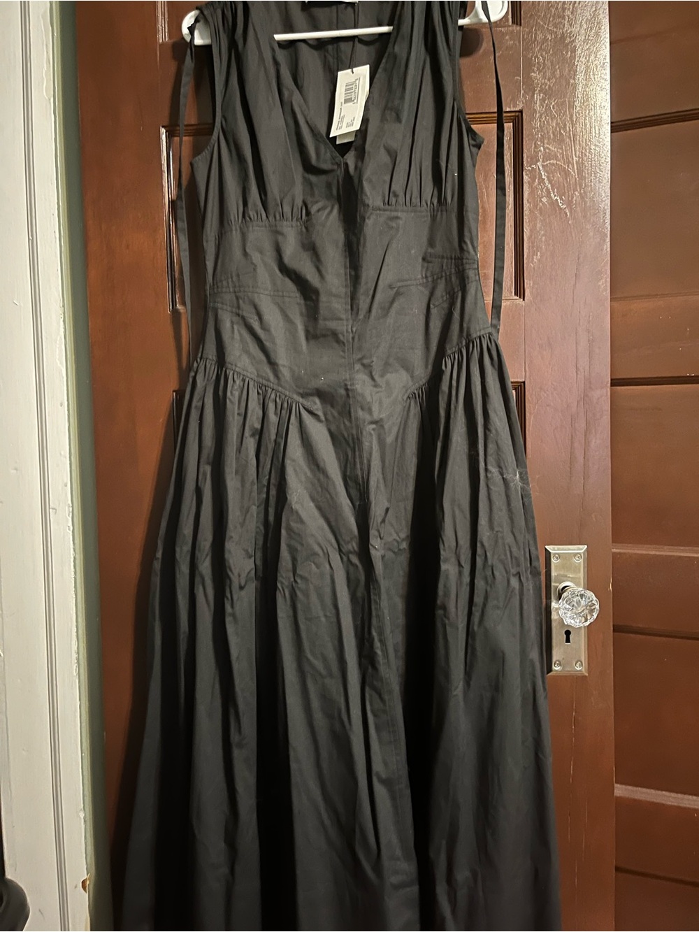 Proenza Schouler Black Maxi Dress with Gathered Skirt - Picture 4 of 6